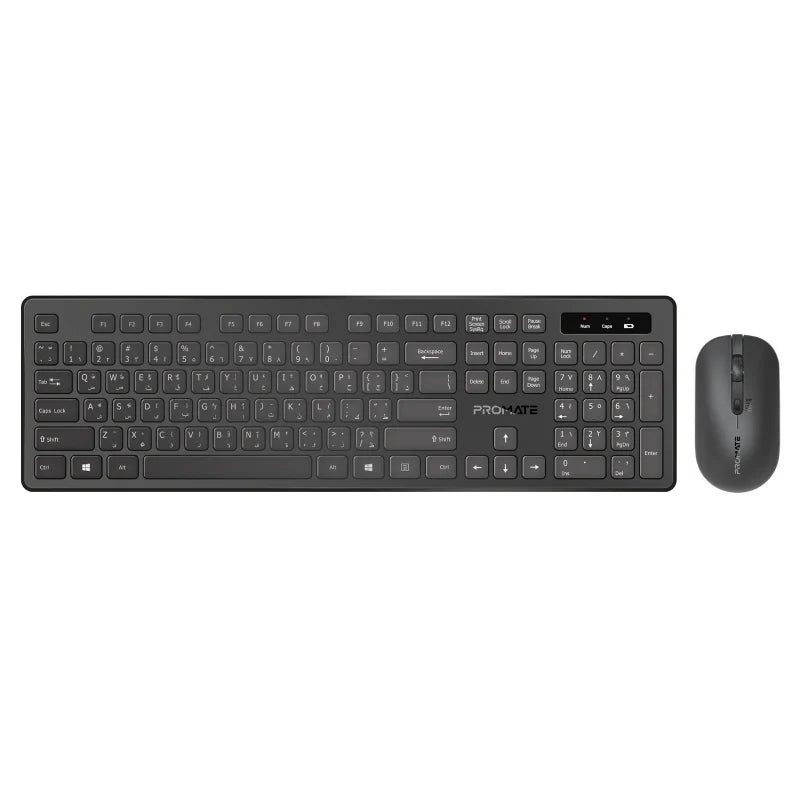 Promate Procombo-13 Wireless Keyboard And Mouse Combo, ENG/AR