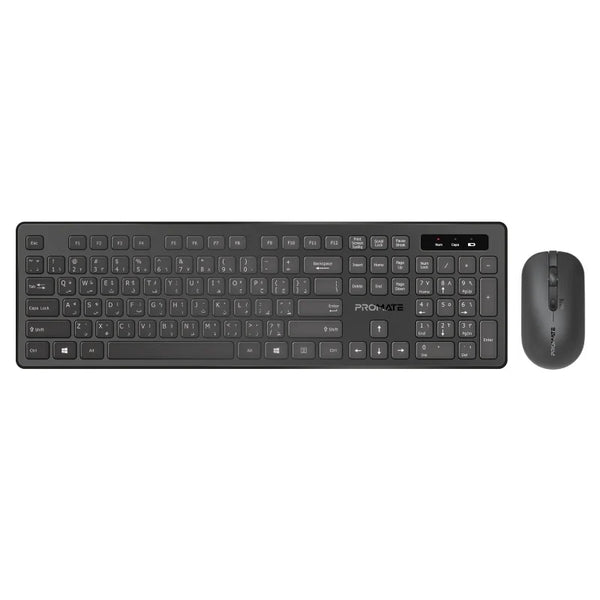Promate Procombo-13 Wireless Keyboard And Mouse Combo, ENG/AR
