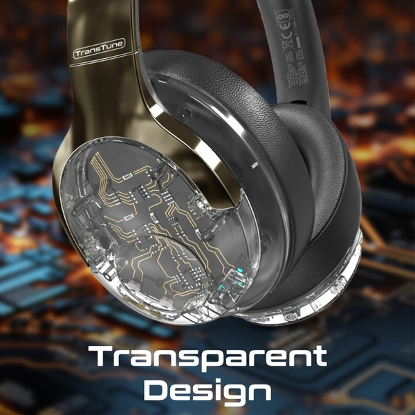 Promate TransTune Active Noise Cancelling Hi-Fi Stereo Wireless Headphones with RGB Lights – Silver
