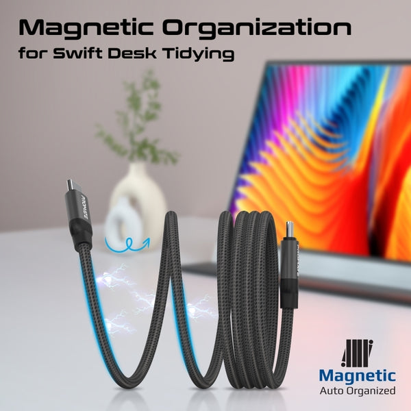 Promate Springy Magnetic Cable USB-C 60WPD - 1.2m