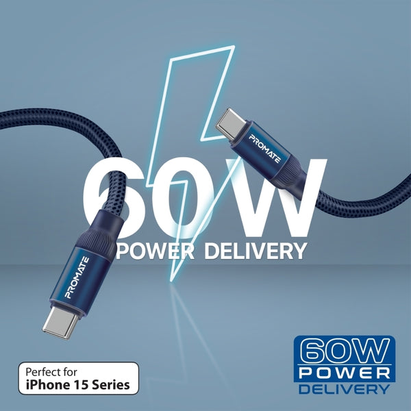 Promate Springy Magnetic Cable USB-C 60WPD - 1.2m