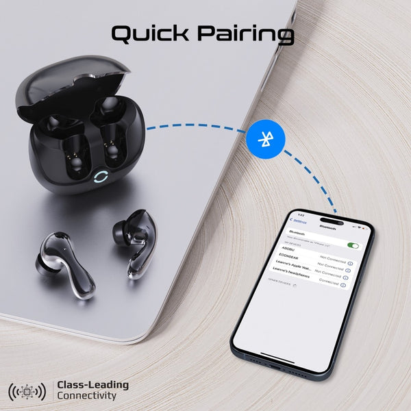 Promate Baton High-Definition Hybrid ANC TWS Earbuds with IntelliTouch - Black