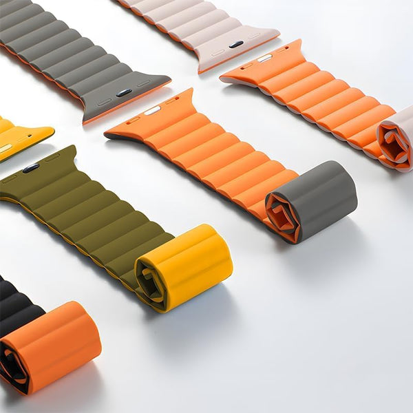 Wiwu - 42/44/45/49 Magnetic Silicone Watch Band Wi-Wb001 Navy+Yellow