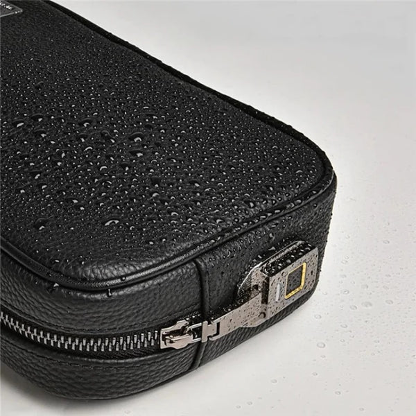Wiwu - Master Genuine Leather Fingerprint Lock Pouch - Black