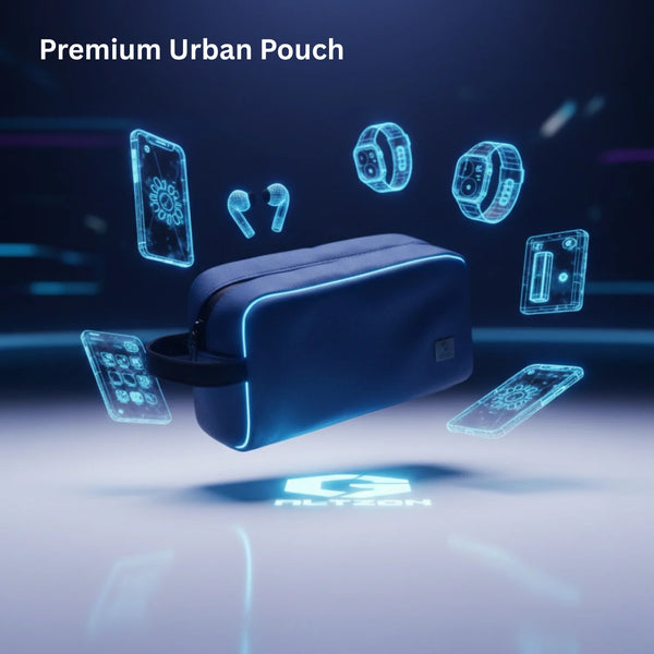 Wiwu - Lightweight Urban Pouch Multi-Pocket Organizer Bag Durable Handle, Blue