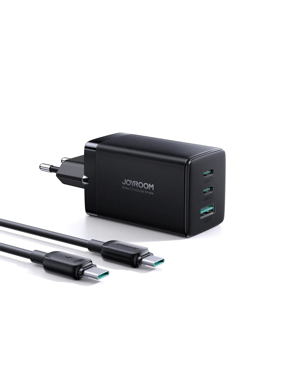 Joyroom 65W Fast Charger-Black+100W C to C Cable 1.2m Blk