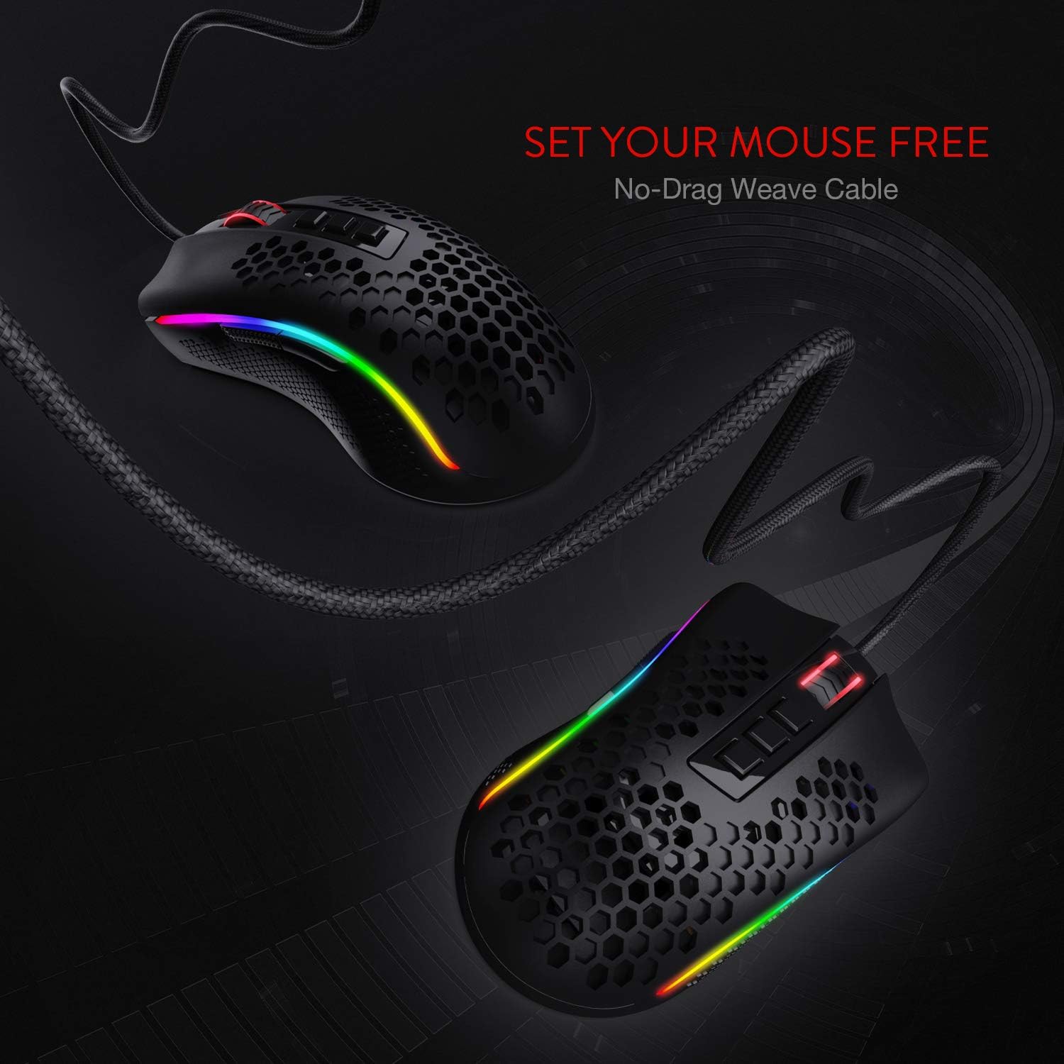 Redragon USB Wired RGB Gaming Mouse 12400DPI Programmable