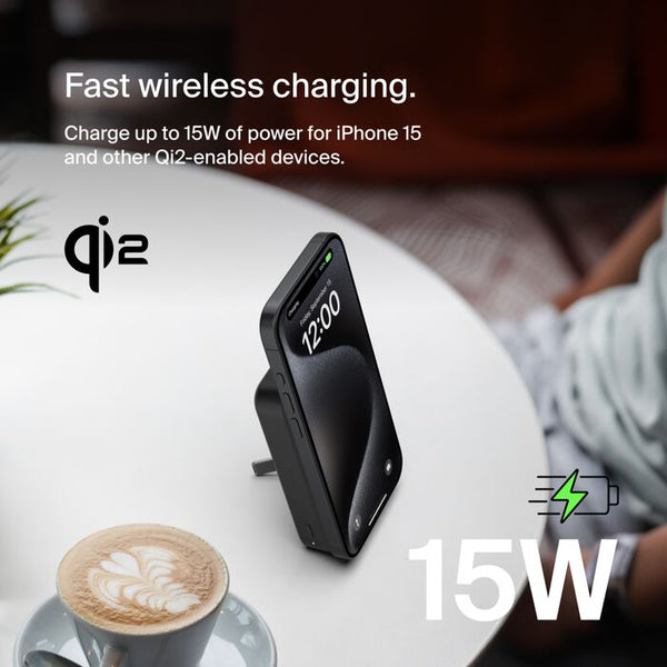 Belkin Qi2 Magnetic Power Bank 10K With Stand - 15W Wireless Charging
