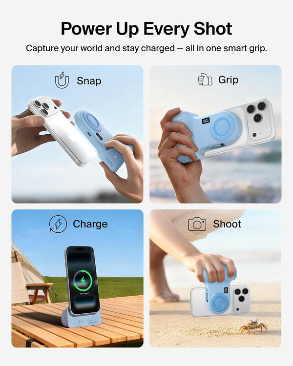 Belkin POWERGRIP ERGONOMIC GRIP  9.3K POWER BANK - BLUE