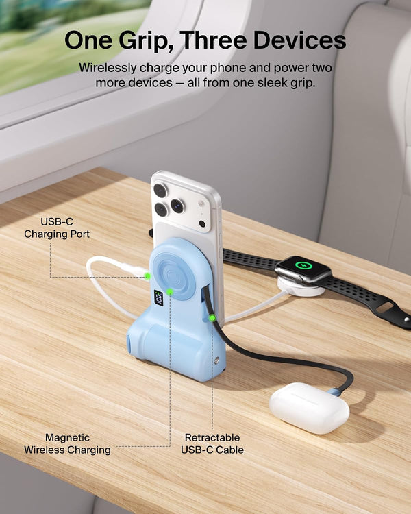 Belkin POWERGRIP ERGONOMIC GRIP  9.3K POWER BANK - BLUE