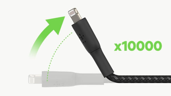 Belkin - BoostCharge Braided Lightning to USB-A Cable (15cm / 6in, Black) CAA002BT0MBK
