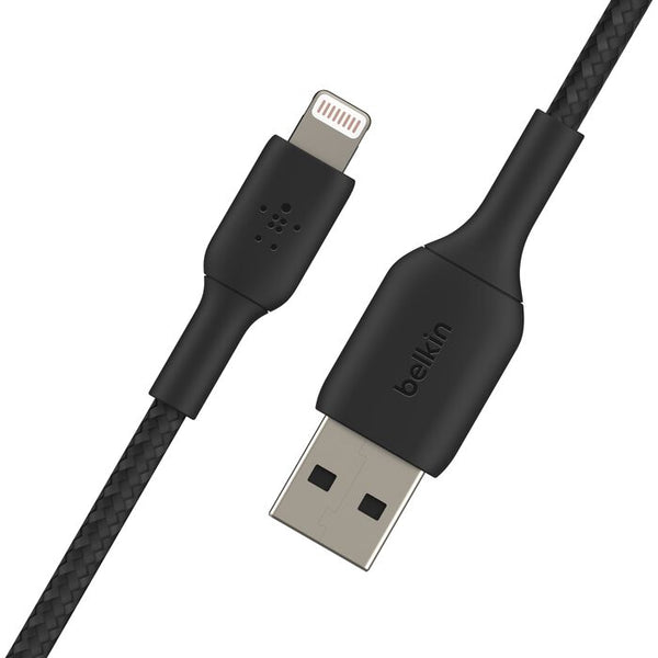 Belkin - BoostCharge Braided Lightning to USB-A Cable (15cm / 6in, Black) CAA002BT0MBK