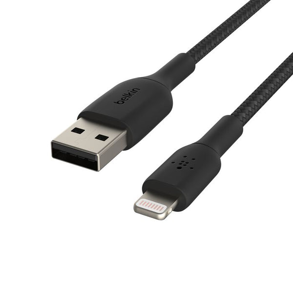 Belkin - BoostCharge Braided Lightning to USB-A Cable (15cm / 6in, Black) CAA002BT0MBK