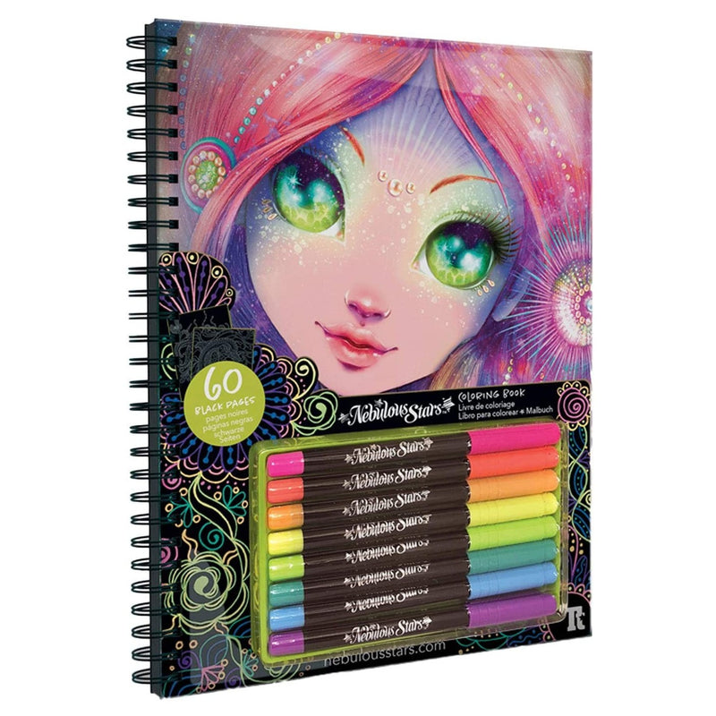 Nebulous Star Large Coloring Book - Black Pages