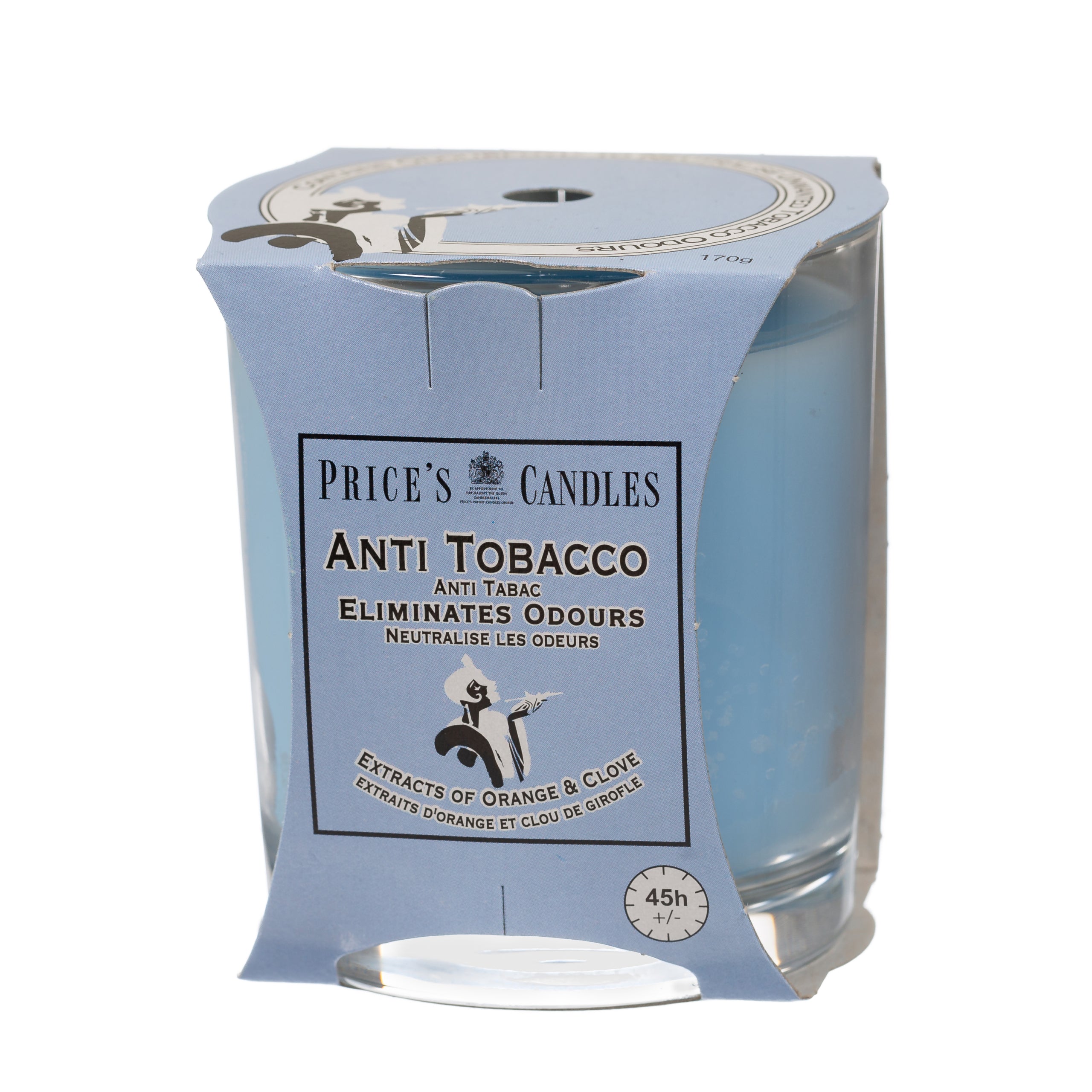 Prices Boxed Candle Jar 170g Burning time 45H Anti-Tobacco