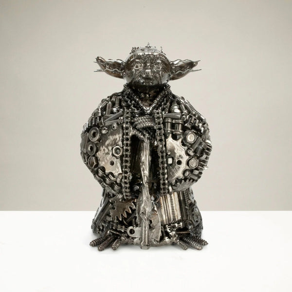 Metal Art - Yoda Inspired Recycled Metal Art Sculpture