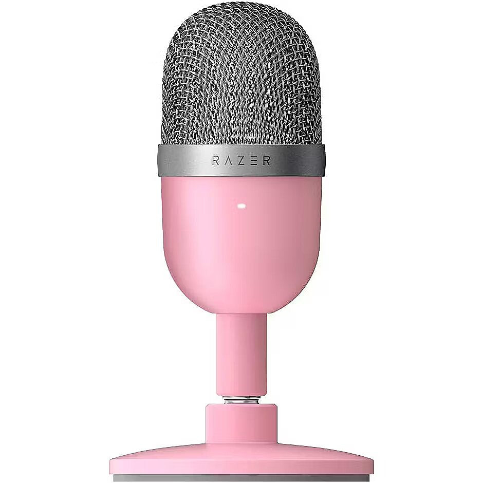 ميكروفون Razer Seiren Mini باللون الوردي (Quartz) - ميكروفون صغير الحجم للبث المباشر