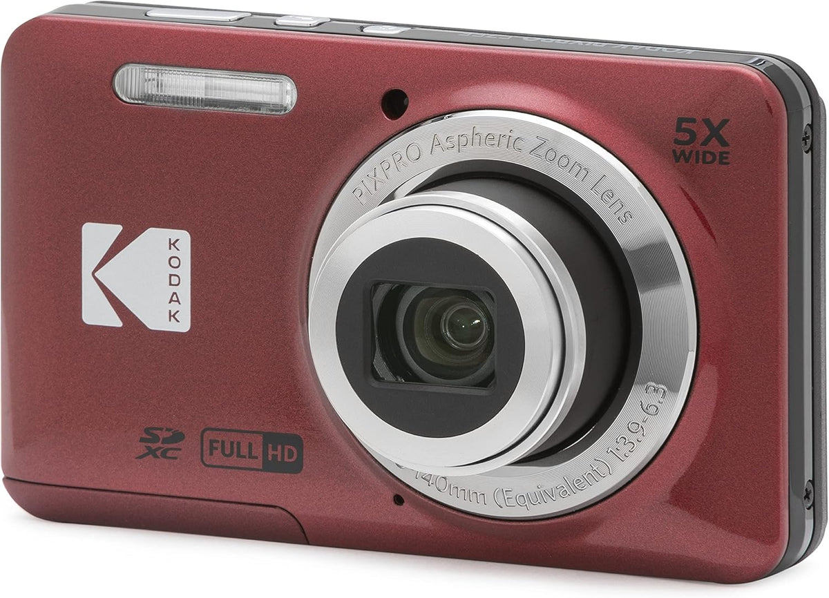Kodak - Compact Digital Camera FZ55 5x Optical Zoom CMOS, Li-ion Battery - Red