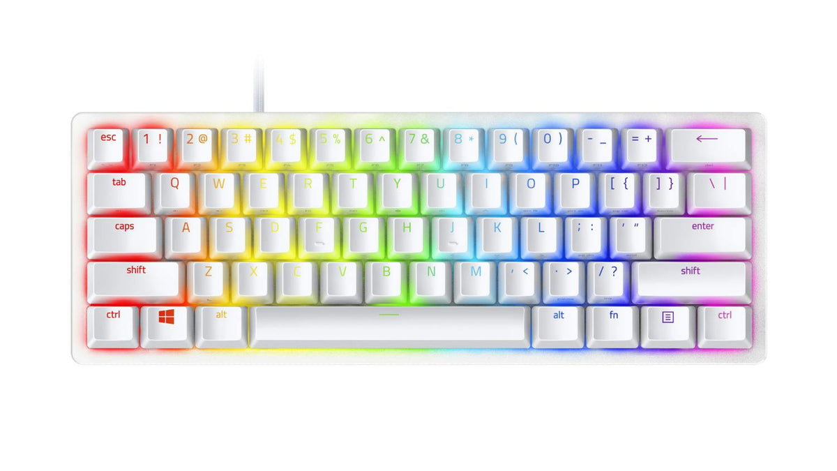لوحة مفاتيح الألعاب Razer Huntsman Mini Mercury Edition بمفاتيح أرجوانية