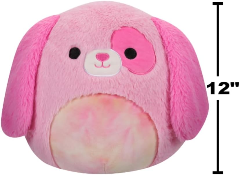 Squishmallows Medium Plush 12 Fuzzamallows Chasen Pink Dog