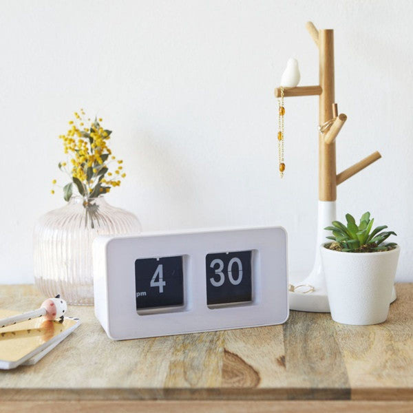 Balvi Table clock,Flip Clock,white,2xAA