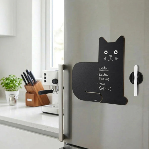 Balvi Magnetic fridge board,Meow,black,with marker