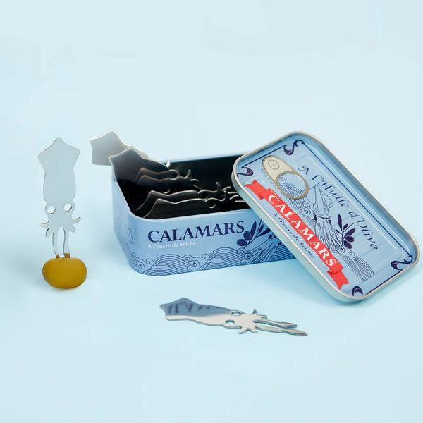 Balvi Snack fork,Calamars,x6,metal box,tin