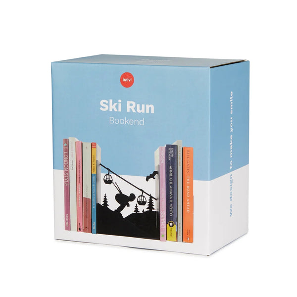 Balvi - Ski Run Bookend, Black, Metal