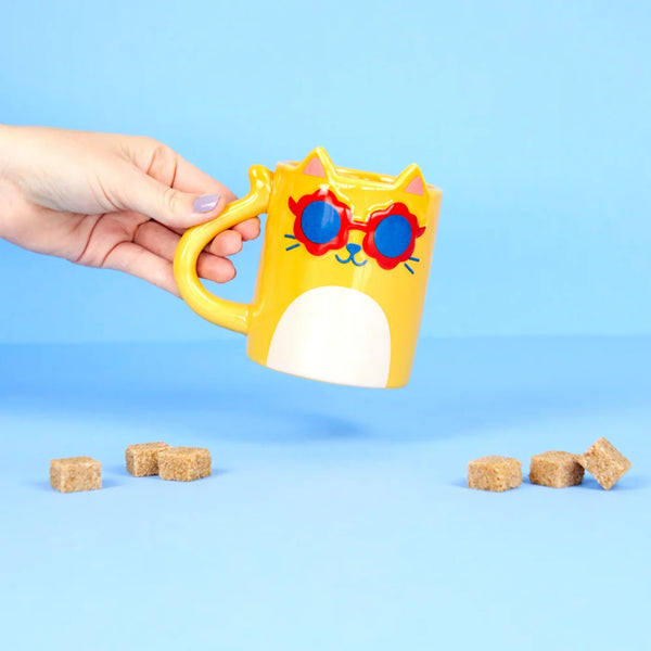 Balvi - Cool Cat Mug, Yellow, 350 ml, Ceramic