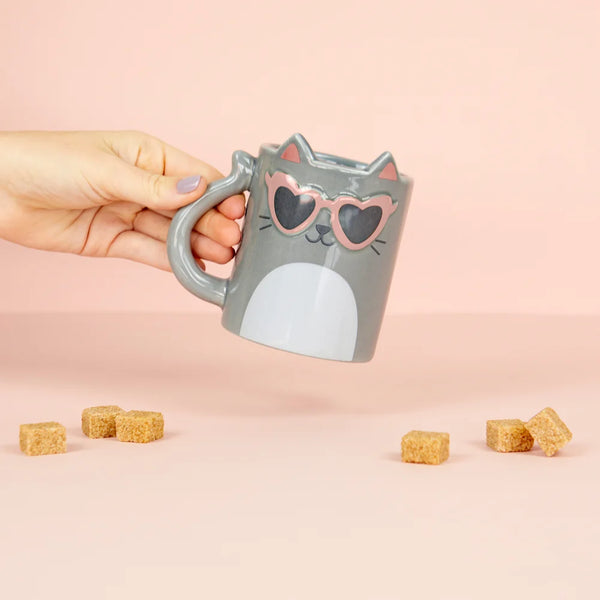 Balvi - Cool Cat Mug, Gray, 350 ml, Ceramic