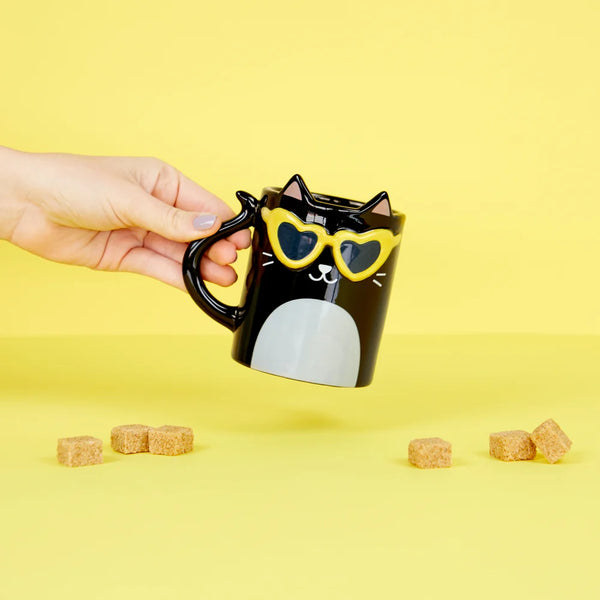Balvi - Cool Cat Mug, Black, 350 ml, Ceramic