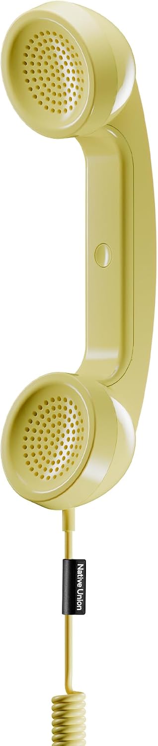 Native Union POP Phone USB-C Retro Call Handset for Smartphones, Tablets and Laptops, Lemon