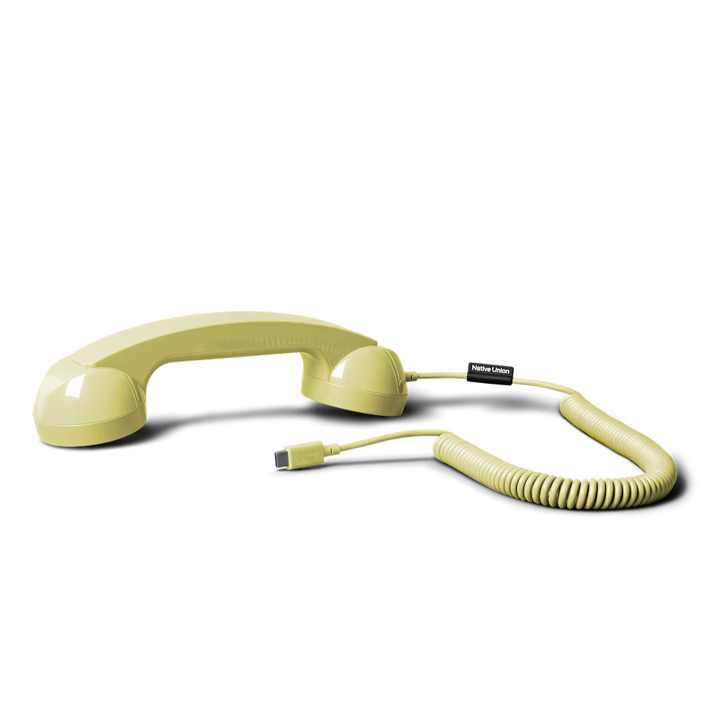 Native Union POP Phone USB-C Retro Call Handset for Smartphones, Tablets and Laptops, Lemon