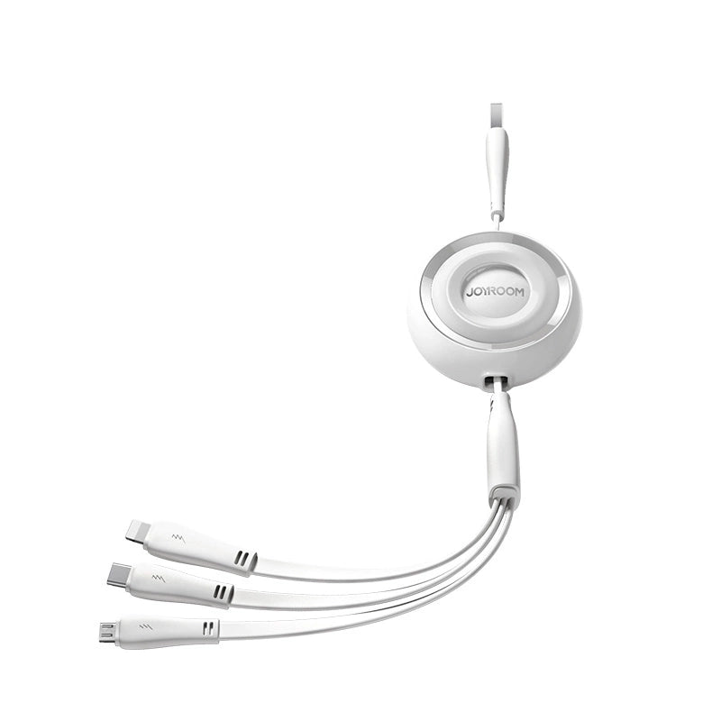 Joyroom Cful Series 3 in 1 mini Retractable Cable 1m White