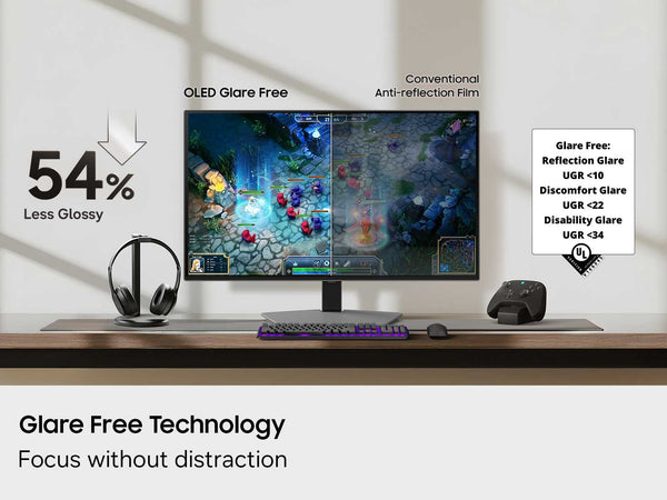 Samsung - 27" Odyssey QD-Oled 4K 240Hz 0.03Ms Glare Free Gaming Monitor
