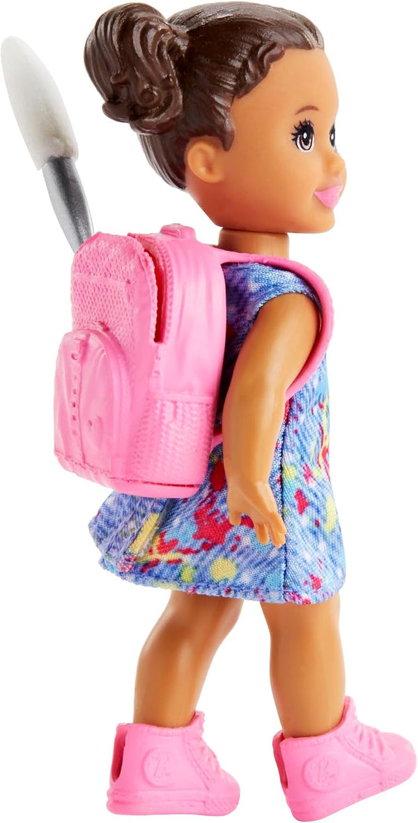 Barbie Art Teacher Playset With Blonde Doll, Toddler Doll, Toy Art Pieces