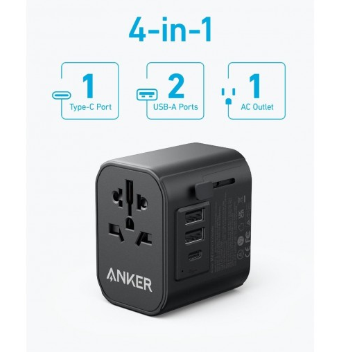 Anker PowerExtend USB-C Travel Adapter 30W Black