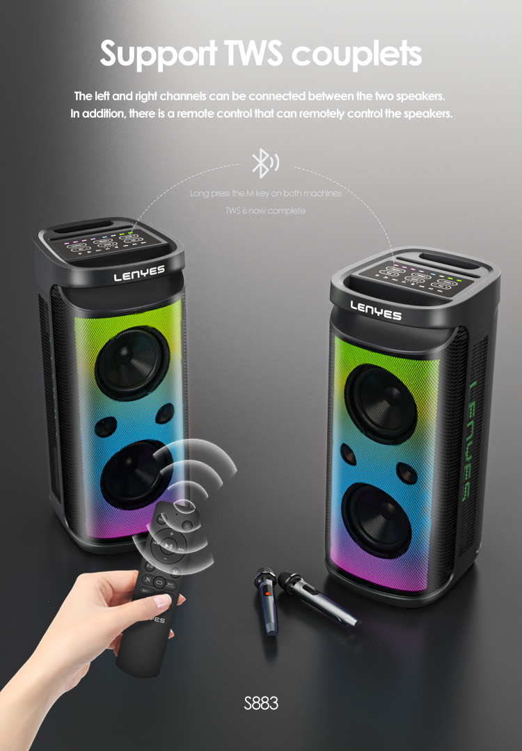 Lenyes Bluetooth speaker 18650 battery 12V 8000mAh 360W