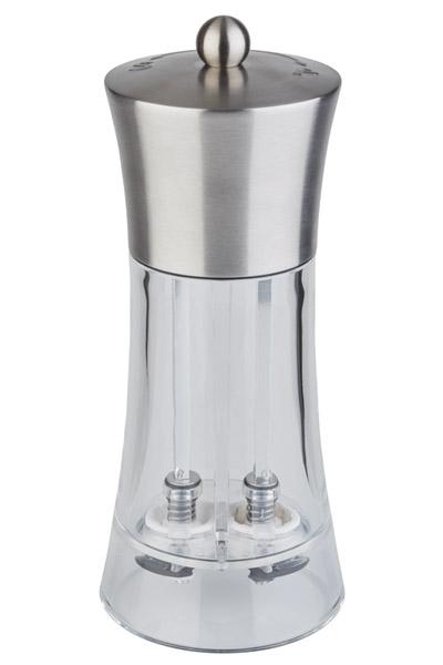 Aps 2 In 1 Salt & Pepper Mill H 19Cm Stainless Steel