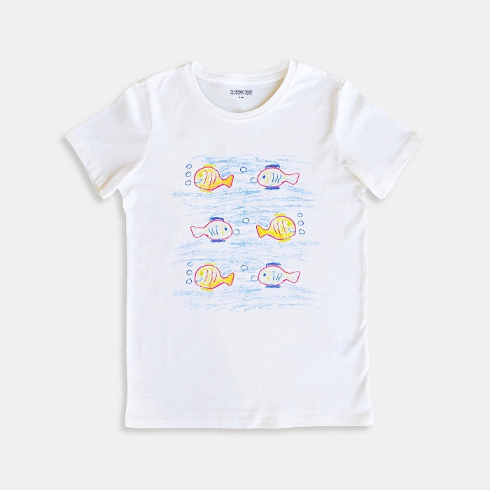 Orenda Tribe T.Shirts Kids Drawings Smiley Fish 12 Years