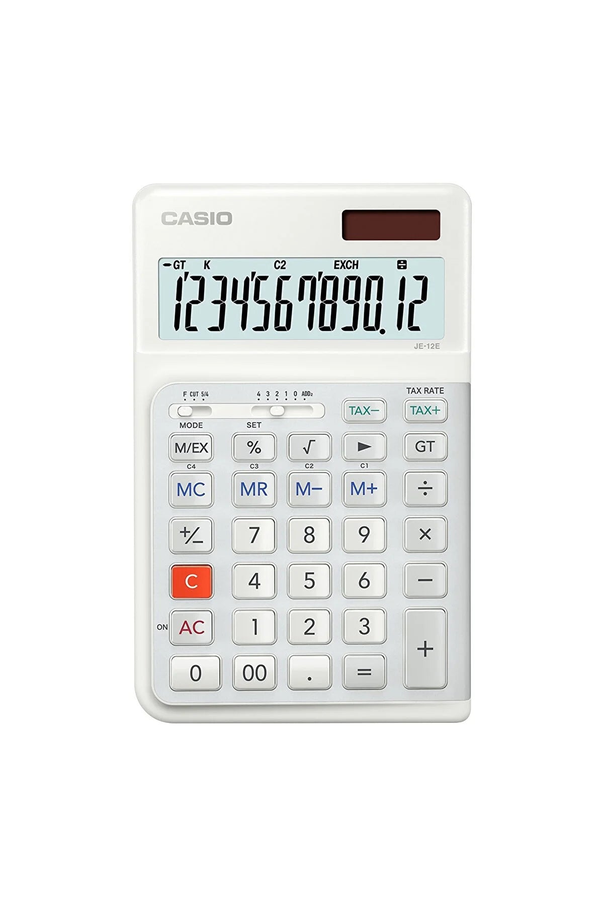 Casio Ergonomic Calculator JE-12E-WE