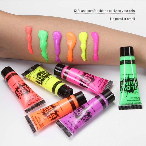 Halloween - Glow-In-The-Dark Paint Tubes, 2 × 12