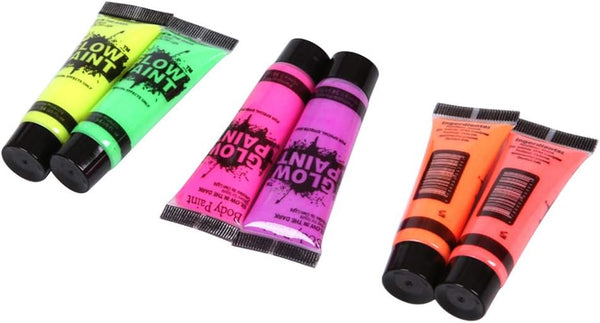 Halloween - Glow-In-The-Dark Paint Tubes, 2 × 12