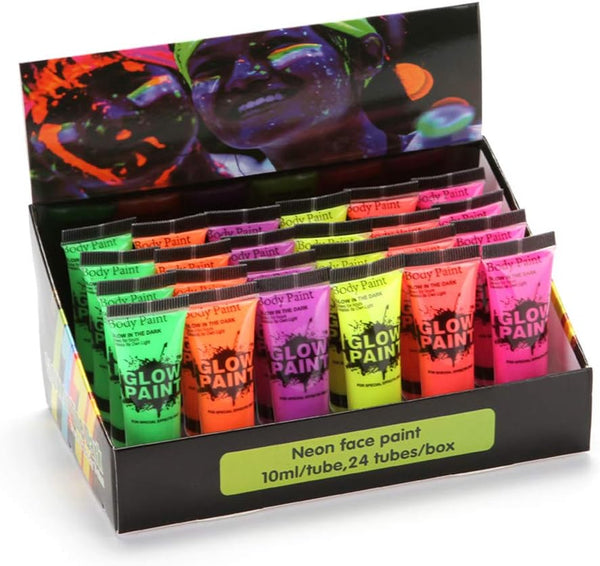 Halloween - Glow-In-The-Dark Paint Tubes, 2 × 12