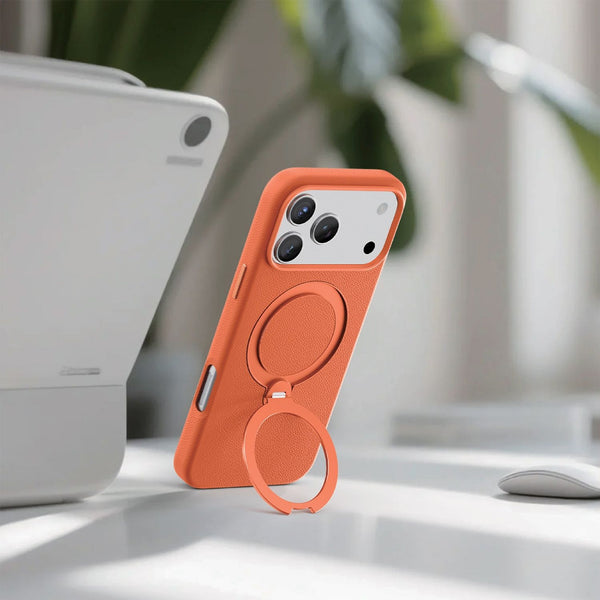Green Lion Minster Leather Magsafe For Iphone 17 Pro - Orange