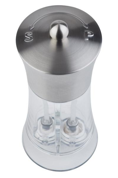 Aps 2 In 1 Salt & Pepper Mill H 19Cm Stainless Steel