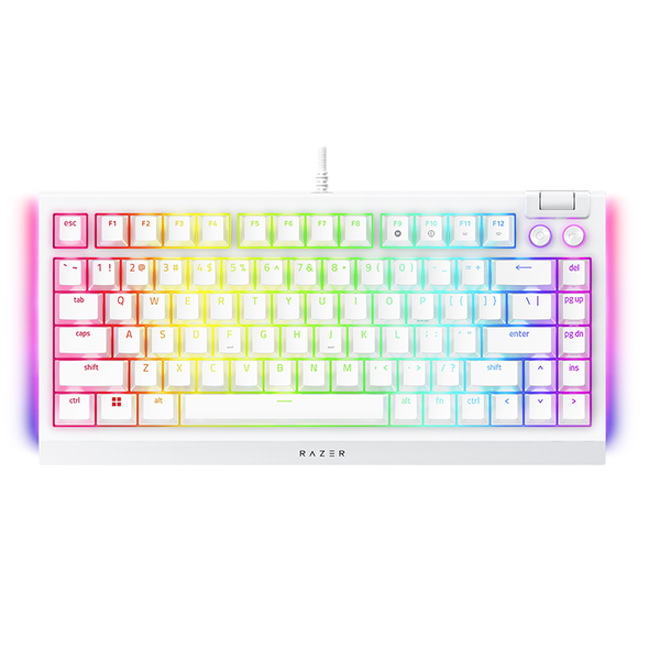 لوحة مفاتيح الألعاب Razer BlackWidow V4 75% الإصدار الأبيض - تخطيط أمريكي (US)