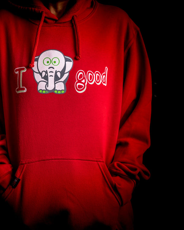 Korts - Hoodie I Feel Good - Red - XXL