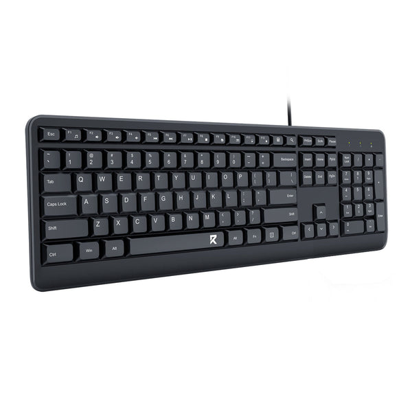 Redragon Black Wired Office Keyboard - Computer Typing Accessory