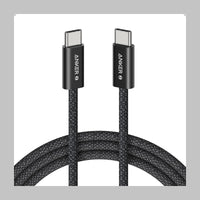 كابل أنكر زولو USB-C إلى USB-C، قدرة 240 واط، طول 6 أقدام، لون أسود - سلك مقاوم للأوساخ